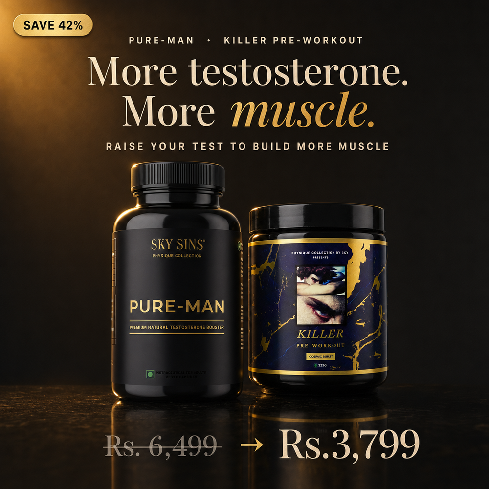 Raw Muscle Stack — Pure-Man + Killer, Save 42%, more testosterone more muscle