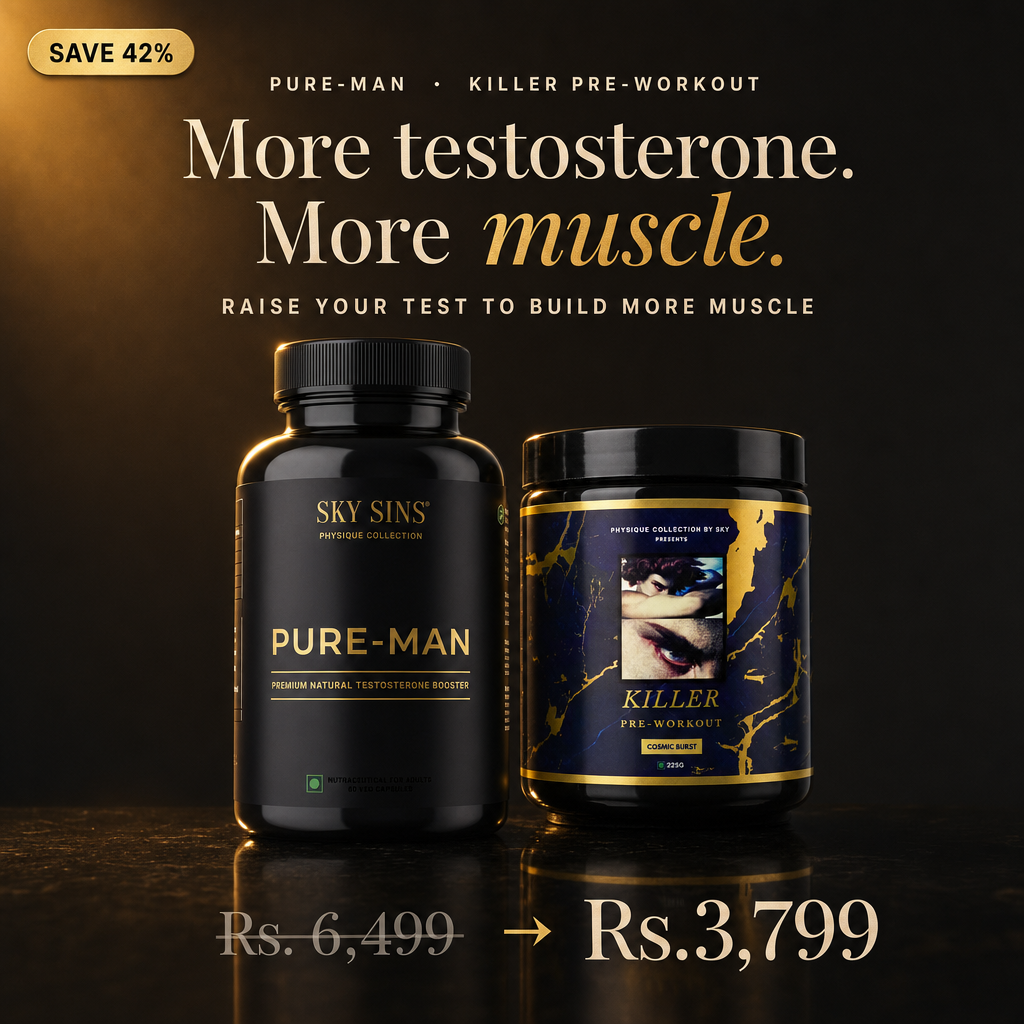 Raw Muscle Stack — Pure-Man + Killer, Save 42%, more testosterone more muscle