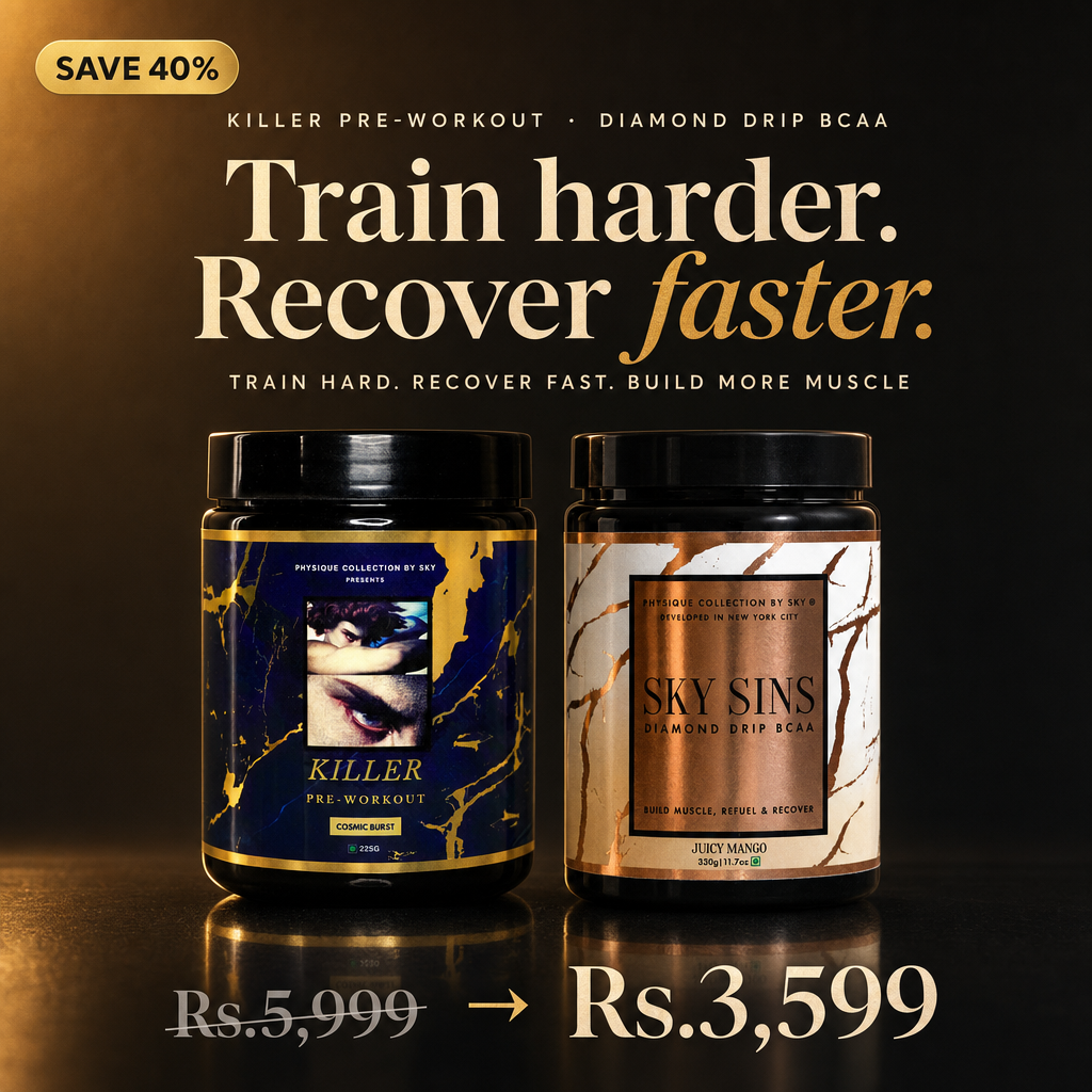 Muscle Booster Stack — Killer + Diamond Drip BCAA, Save 40%, train harder recover faster